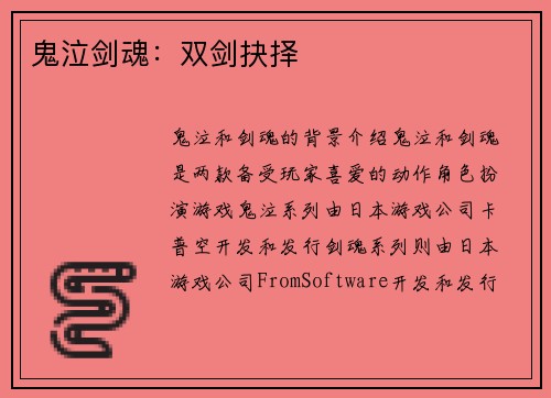 鬼泣剑魂：双剑抉择